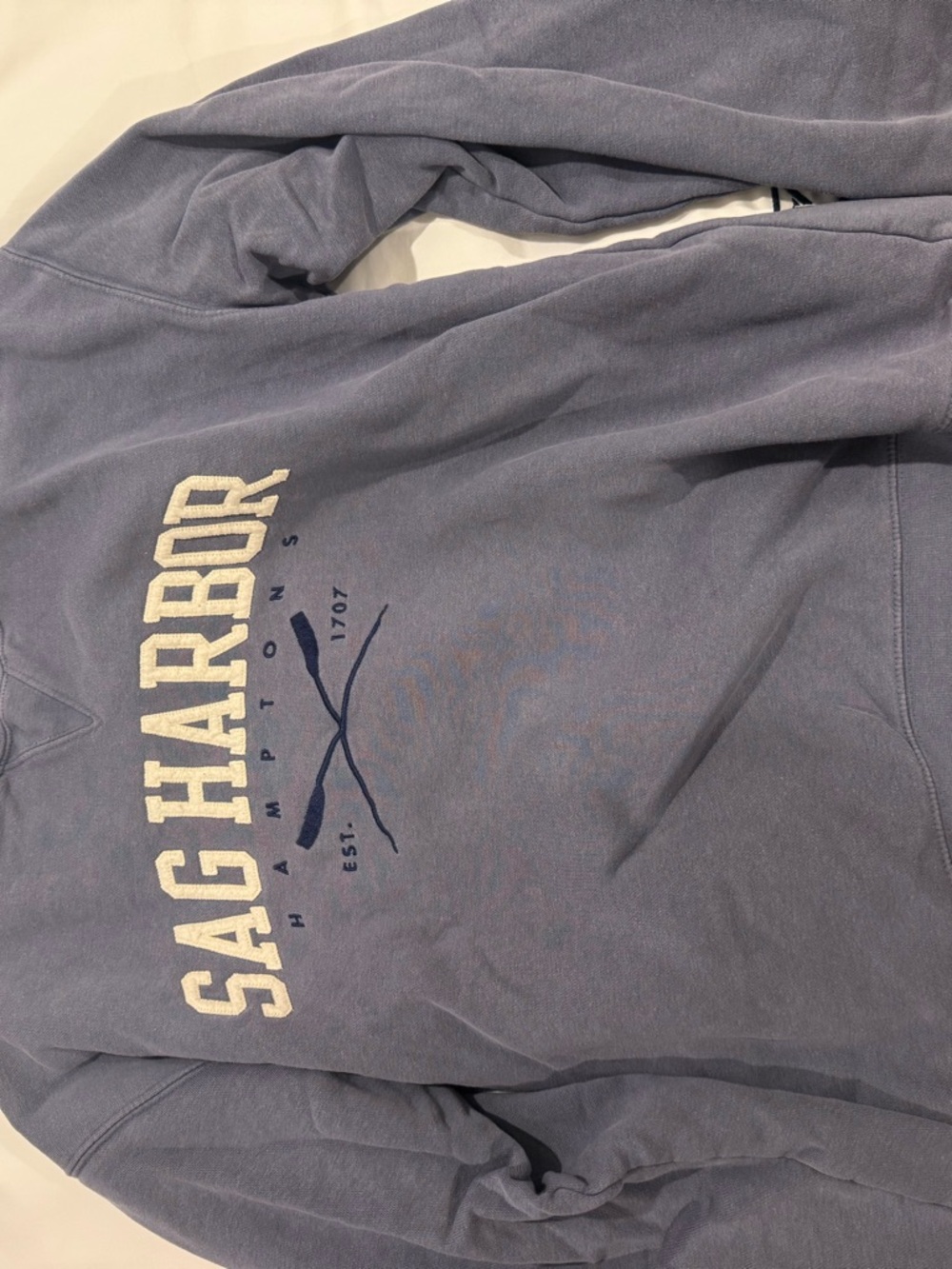 Sag Harbor Gray Crewneck Sweatshirt with Navy Tag